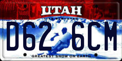 UT license plate D626CM