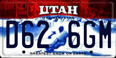 UT license plate D626GM