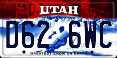 UT license plate D626WC