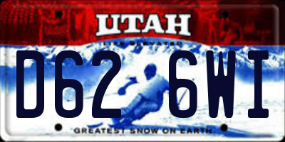 UT license plate D626WI