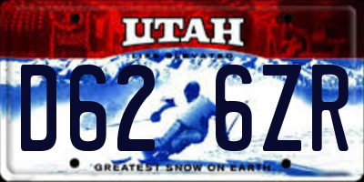 UT license plate D626ZR