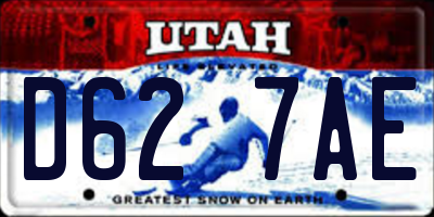 UT license plate D627AE