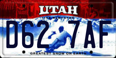 UT license plate D627AF