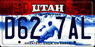 UT license plate D627AL
