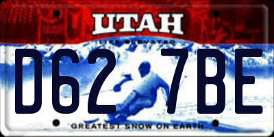 UT license plate D627BE