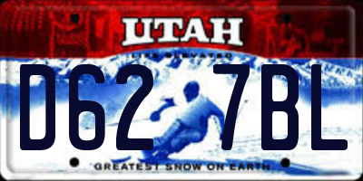 UT license plate D627BL