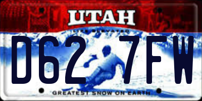 UT license plate D627FW