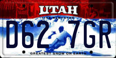 UT license plate D627GR