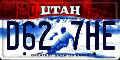 UT license plate D627HE