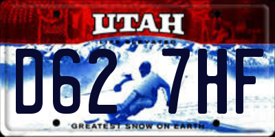 UT license plate D627HF