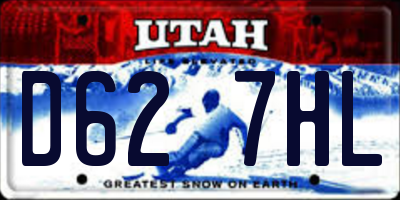 UT license plate D627HL