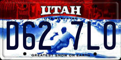 UT license plate D627LO