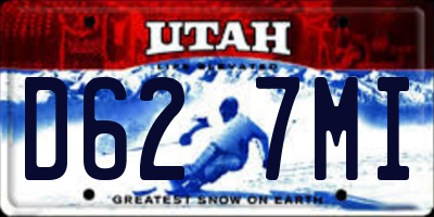 UT license plate D627MI
