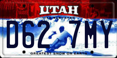 UT license plate D627MY
