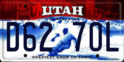 UT license plate D627OL