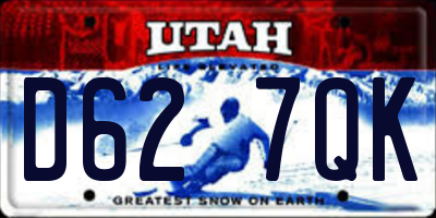 UT license plate D627QK