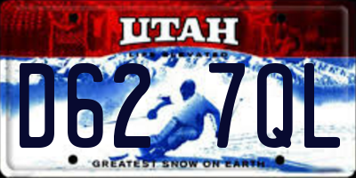 UT license plate D627QL