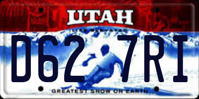 UT license plate D627RI