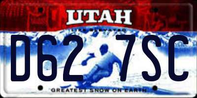 UT license plate D627SC