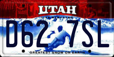 UT license plate D627SL