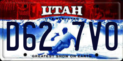 UT license plate D627VO