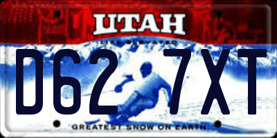 UT license plate D627XT