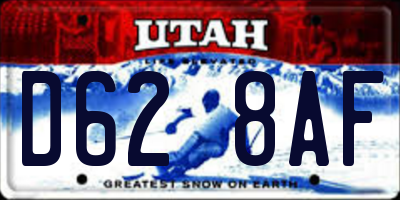 UT license plate D628AF