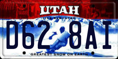 UT license plate D628AI