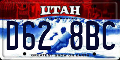 UT license plate D628BC