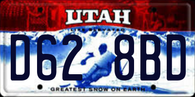UT license plate D628BD