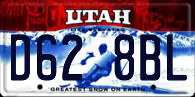 UT license plate D628BL