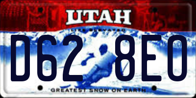 UT license plate D628EO