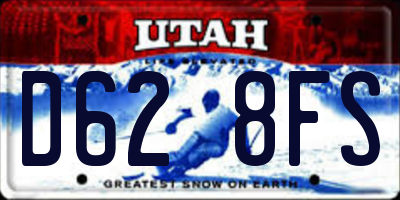 UT license plate D628FS