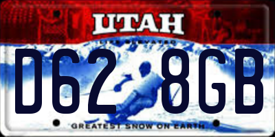UT license plate D628GB