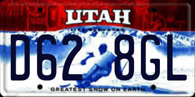 UT license plate D628GL