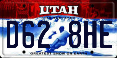 UT license plate D628HE