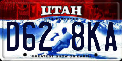 UT license plate D628KA