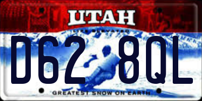 UT license plate D628QL