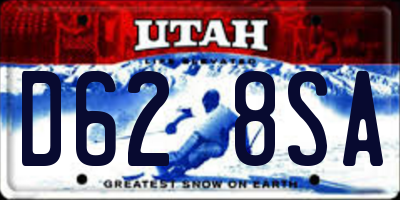UT license plate D628SA