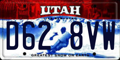 UT license plate D628VW