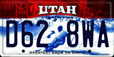 UT license plate D628WA