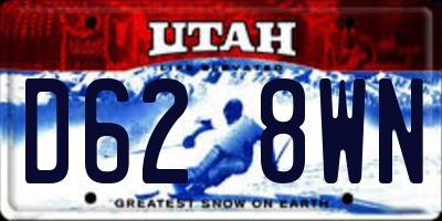 UT license plate D628WN