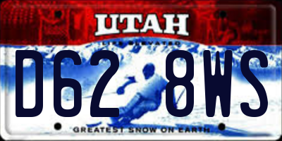 UT license plate D628WS