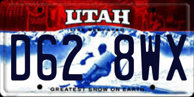 UT license plate D628WX