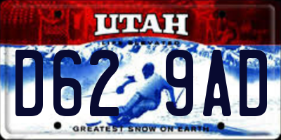 UT license plate D629AD
