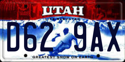 UT license plate D629AX