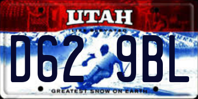 UT license plate D629BL
