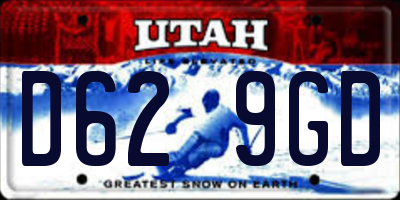 UT license plate D629GD