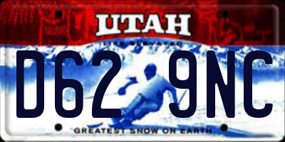UT license plate D629NC