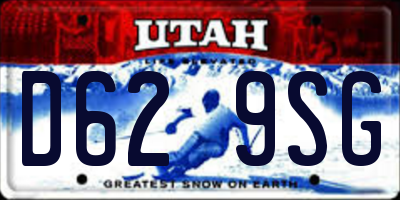 UT license plate D629SG